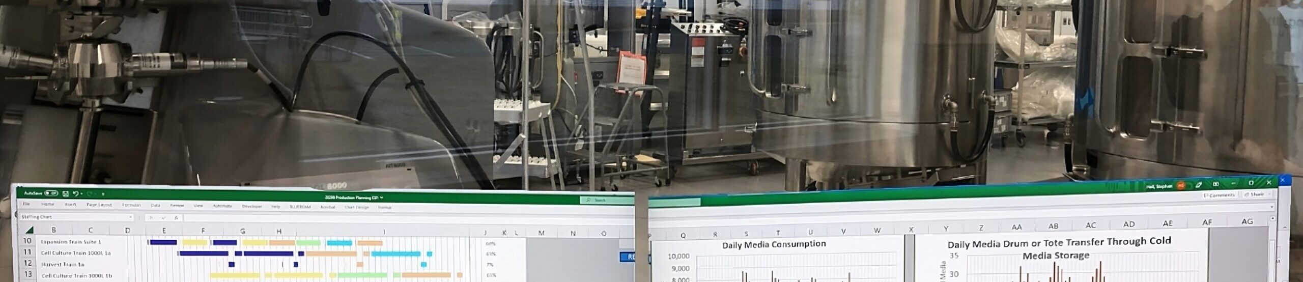 Computer screen with a lab in the background at Genesis AEC